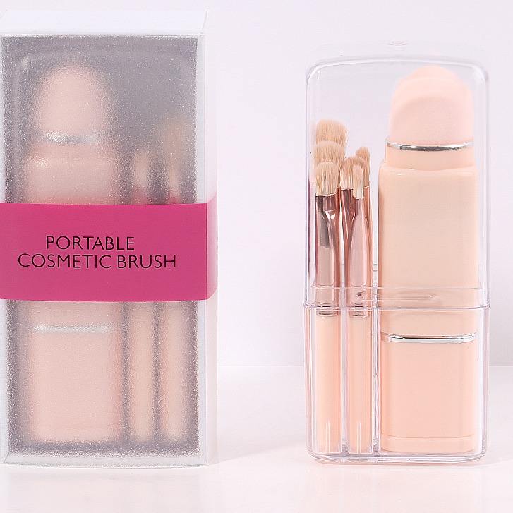 LUMA High Quality 8 in 1 Retractable Eye Makeup Brushes Set Mini Multifunctional Cosmetic Brushes With Portable Case