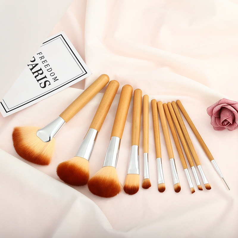 Well Designed High Quality Eco Friendly Travel Brush Vegan Luxury Make Up Brushes Private Logo Bamboo Handle Makeup Brushes Set