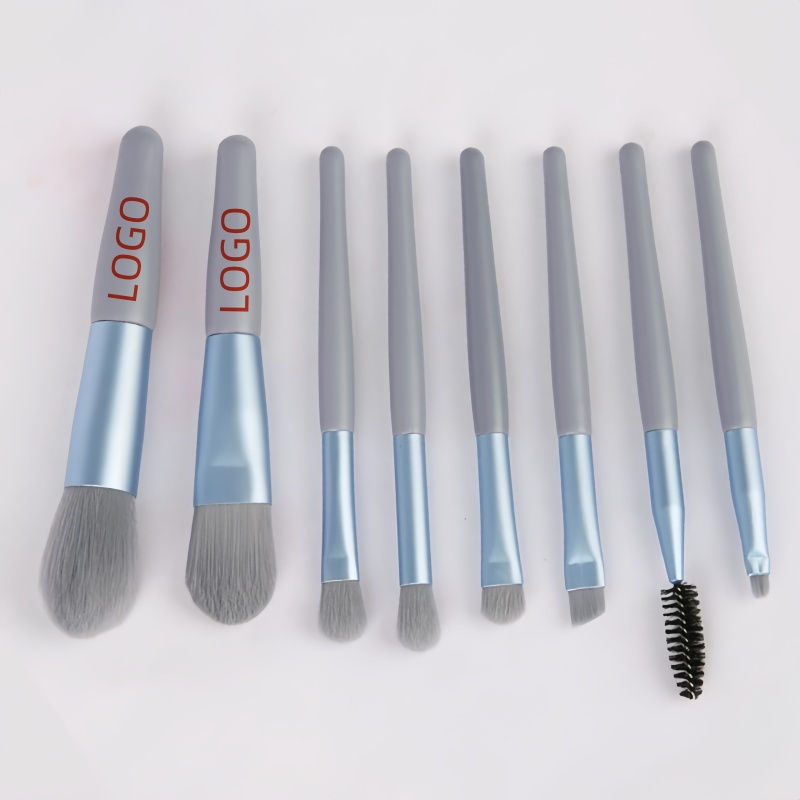 Wholesale Portable Makeup Brush Kit Soft Fur 8PCS Mini Makeup Brushes Travel Essential Eye Shadow Brush With PU Bag
