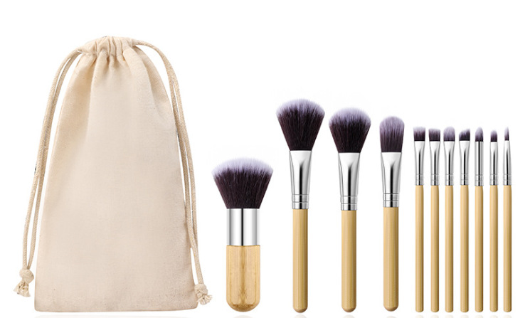 Well Designed High Quality Eco Friendly Travel Brush Vegan Luxury Make Up Brushes Private Logo Bamboo Handle Makeup Brushes Set