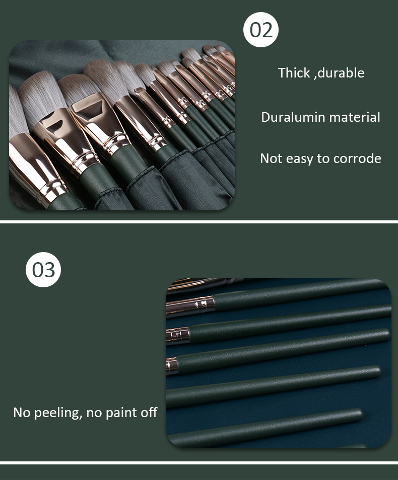 LEISHANG 14PCS Makeup Brush Detail 3