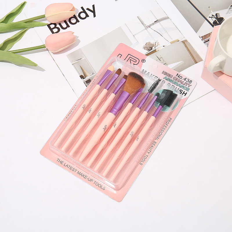 LUMA Wholesale 8pcs Candy Color Portable Travel Makeup Brush Set