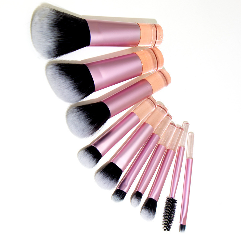 Custom Logo 10pcs Mini Makeup Brush Set Powder Brush Eyeshadow Brush Makeup With Bag 10 In 1