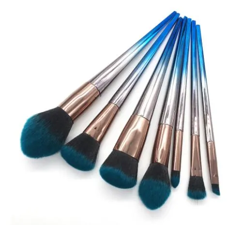 Elegant Blue Ombre Makeup Brush Set - 12 Pack Private Label Cosmetics Brush Set