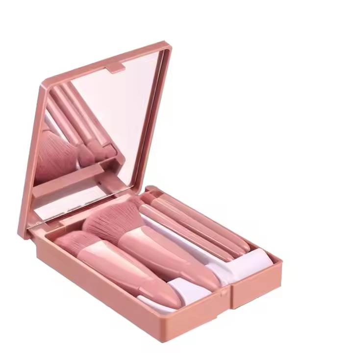 5PCS High Quality Travel Makeup Brush Set 5 Pcs Mini for Easy Carrying With Mirror in Box Makeup Brush Set