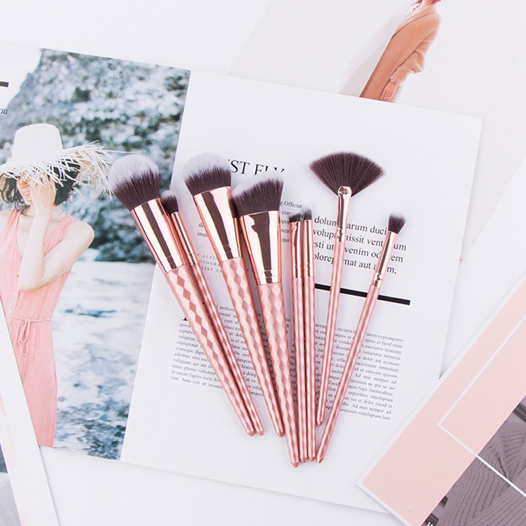Wholesale OEM Cosmetic Brush Custom Diamond Rose Gold Makeup Brush Set Private Label Professional