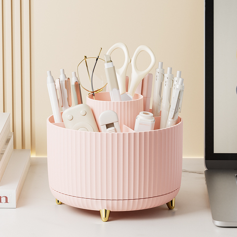 Plastic Makeup Brush Organizer Tray for Professionals Full Set 360&deg; Rotate Makeup Brush Holder Organizer Makeup Box