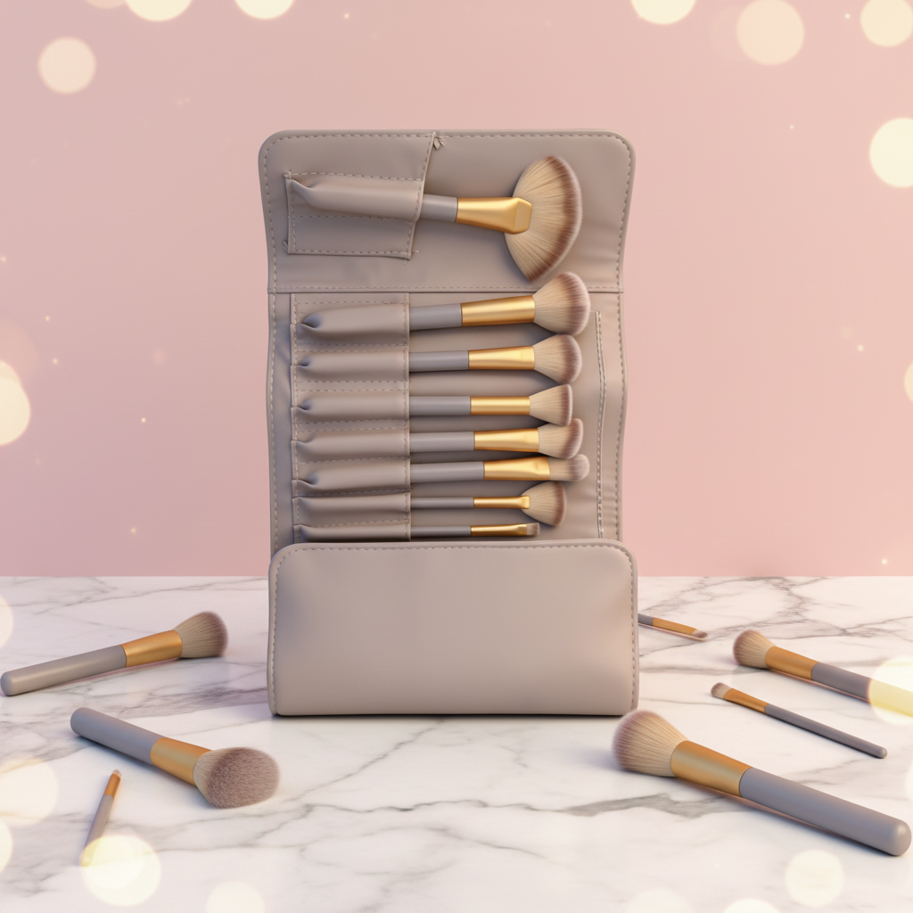24pcs Professional Makeup Brush Kit High Quality Full Set Wood Handle Synthetic Hair Red Brown Colorful Makeup Brushes PU Bag