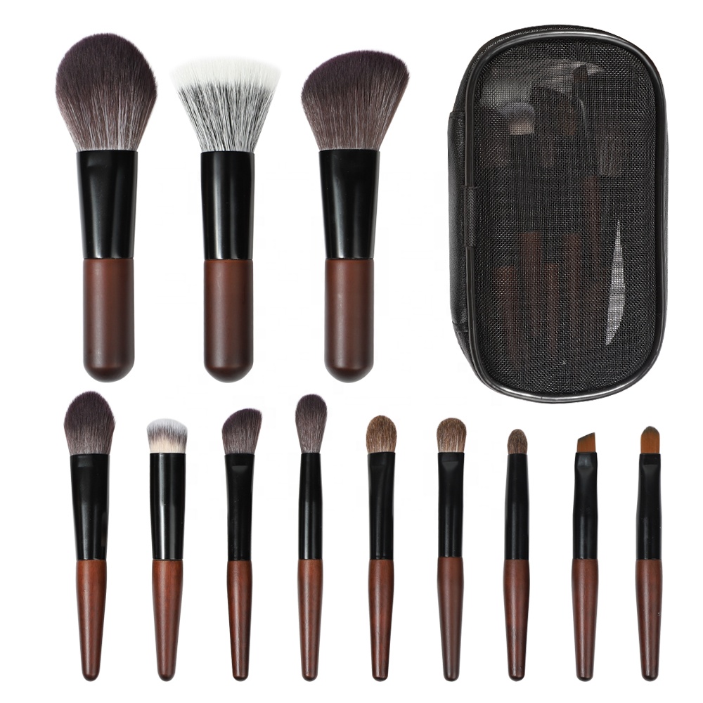 Goat Hair Wholesale Natural Hair Luxury Makeup With Logo Mini Travel Luxury Professional Makeup Brush Set With Custom Logo