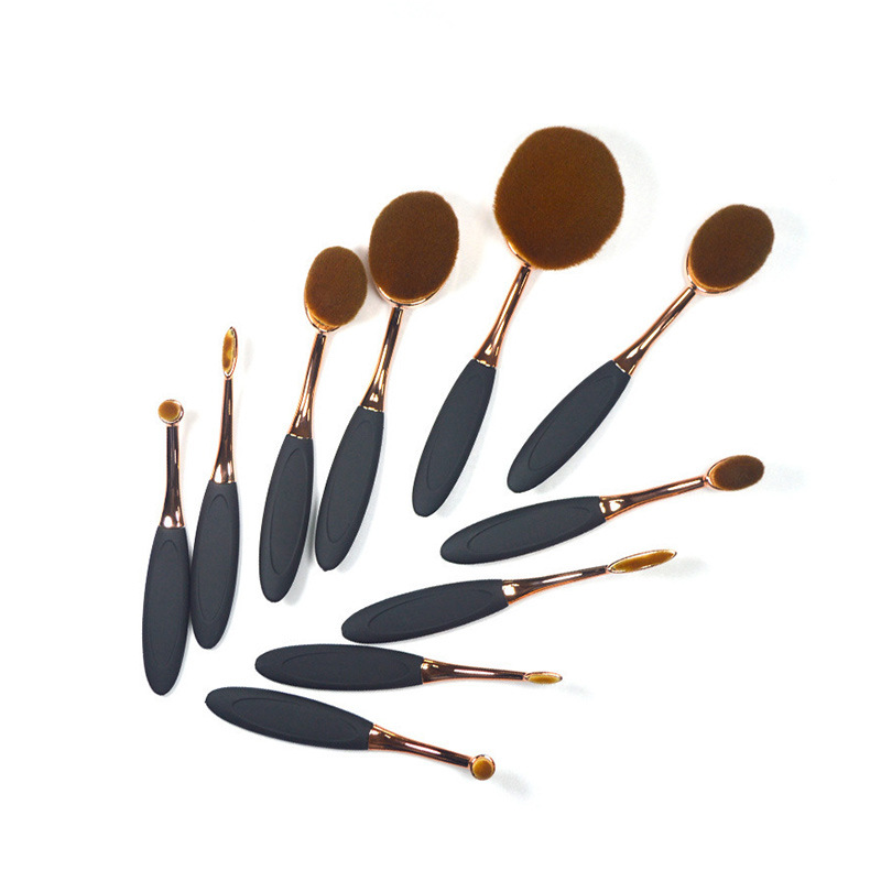 Oval Makeup Brushes Set Professional Oval Toothbrush Foundation Contour Concealer Eyeliner Blending Cosmetic Brushes Tool Set