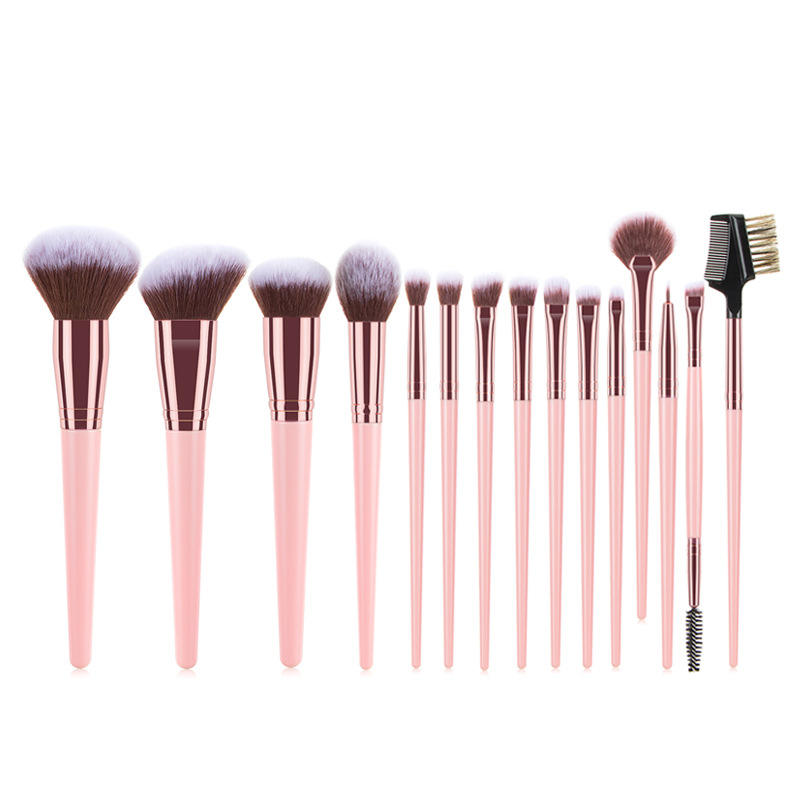 Facial Makeup Brush Set with Custom logo Soft Hair Powder Blush Foundation Highlight Eyeshadow Eyebrow Comb Lip Daily Makeup Kit