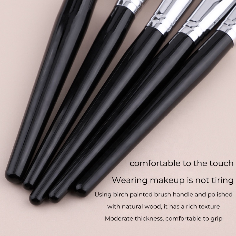 45PCS Professional Full Black Private Label For Women Natural Goat Hair Custom Logo High Quality Luxury Makeup Brushes Set