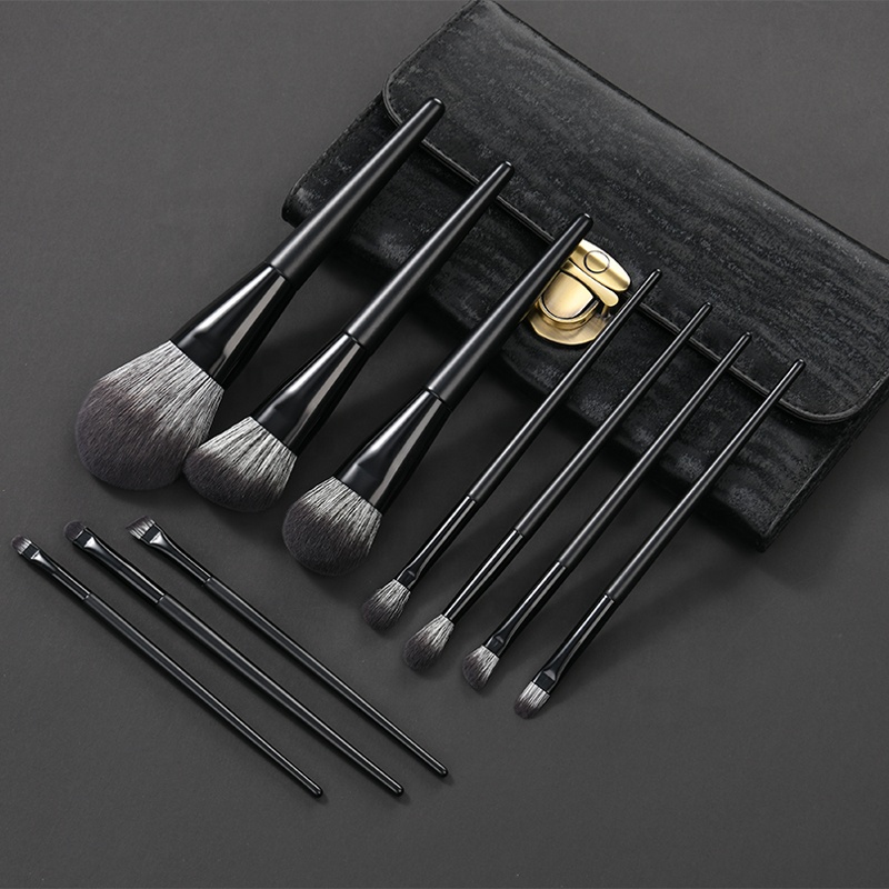 10 Pieces Makeup Brush Set High Quality Classic Black Full Face Professional Makeup Brushes Factory Produce Fast Shipping