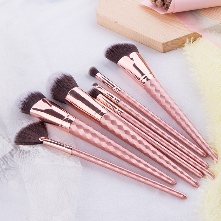 Wholesale OEM Cosmetic Brush Custom Diamond Rose Gold Makeup Brush Set Private Label Professional