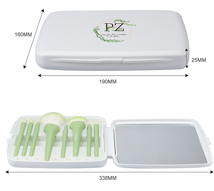 Makeup Brush Set with Mirror Case 5