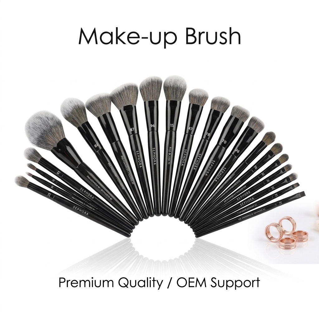 Portable 24 Pcs Professional Travel Makeup Brush Set With PU Storage Bags Makeup Artists Brush Set With Custom Logo