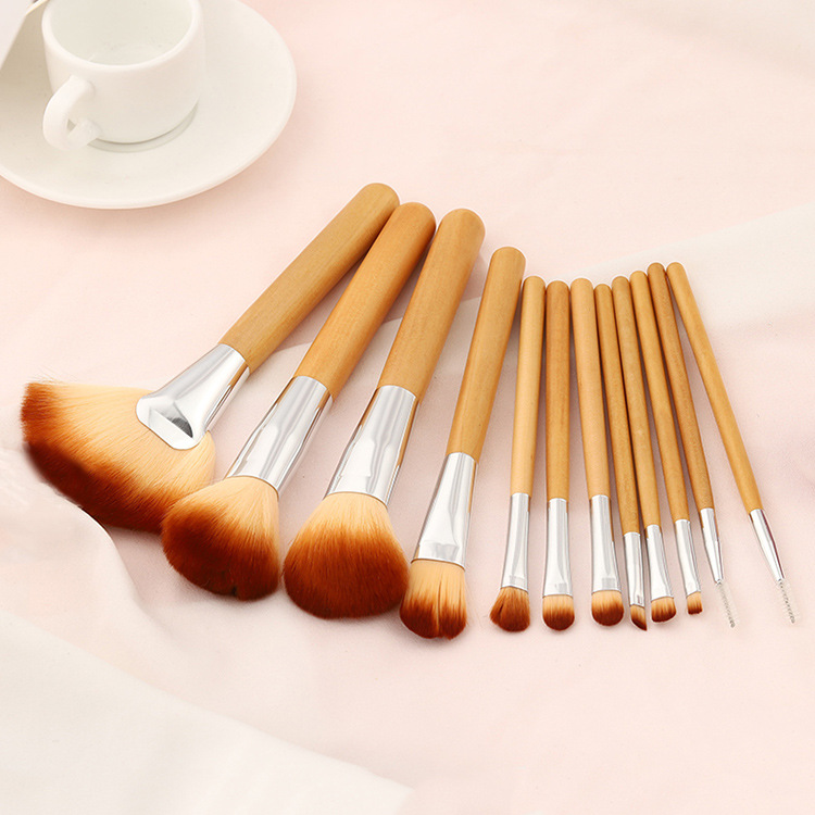 Well Designed High Quality Eco Friendly Travel Brush Vegan Luxury Make Up Brushes Private Logo Bamboo Handle Makeup Brushes Set