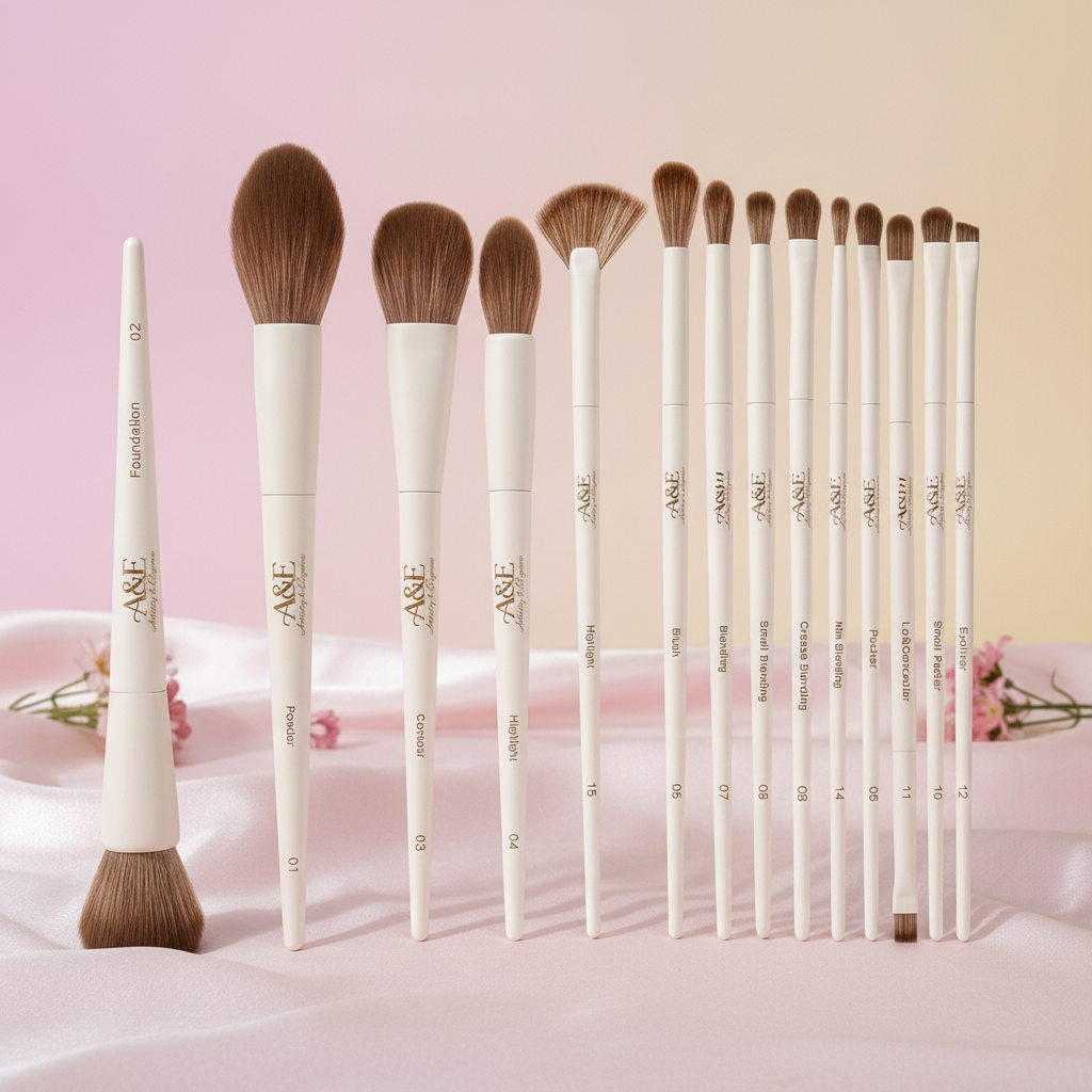 Professional Makeup Brush Set 12 Piece Synthetic Hair Face and Eye Brushes Blush Eyeliner Contour Highlight Foundation