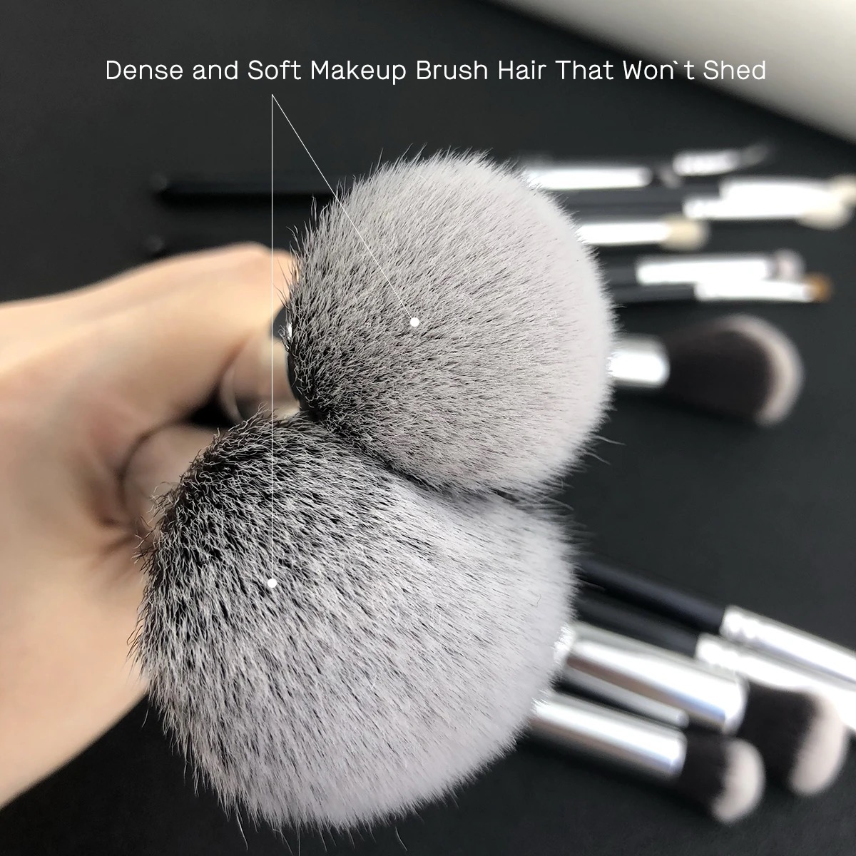 High Quality Low Price Vegan Synthetic Hair Wood Handle Black Makeup Brushes Cosmetic Custom Private Label Makeup Brush Set