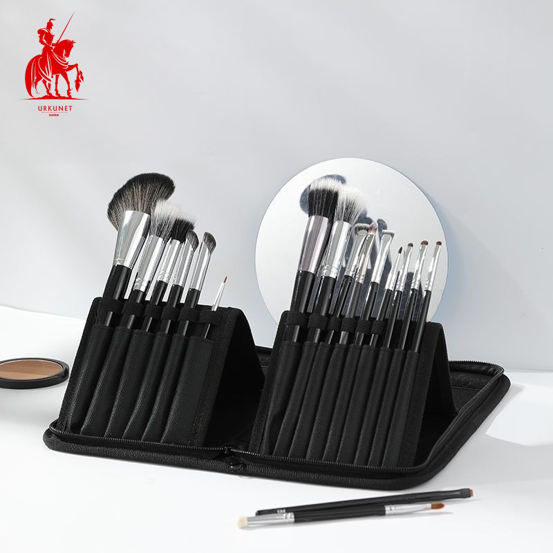 Private Label Canvas Travel Professional Customized Logo Makeup Artist Brushes Set Storage Organizer Bag With Brush Holder