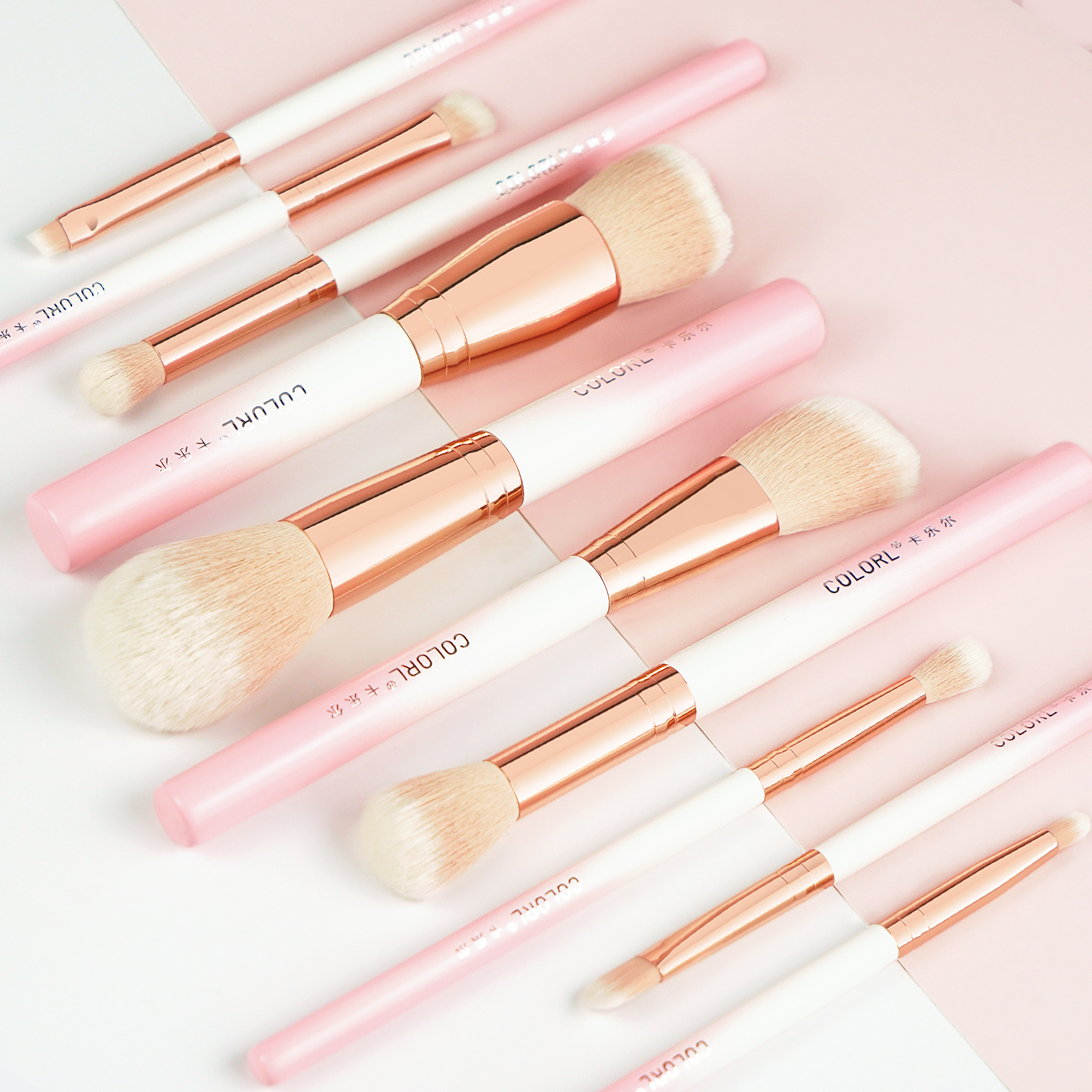 Wholesale High Quality Pink Face Eye Makeup Brushes Set Professional Custom Makeup Brush