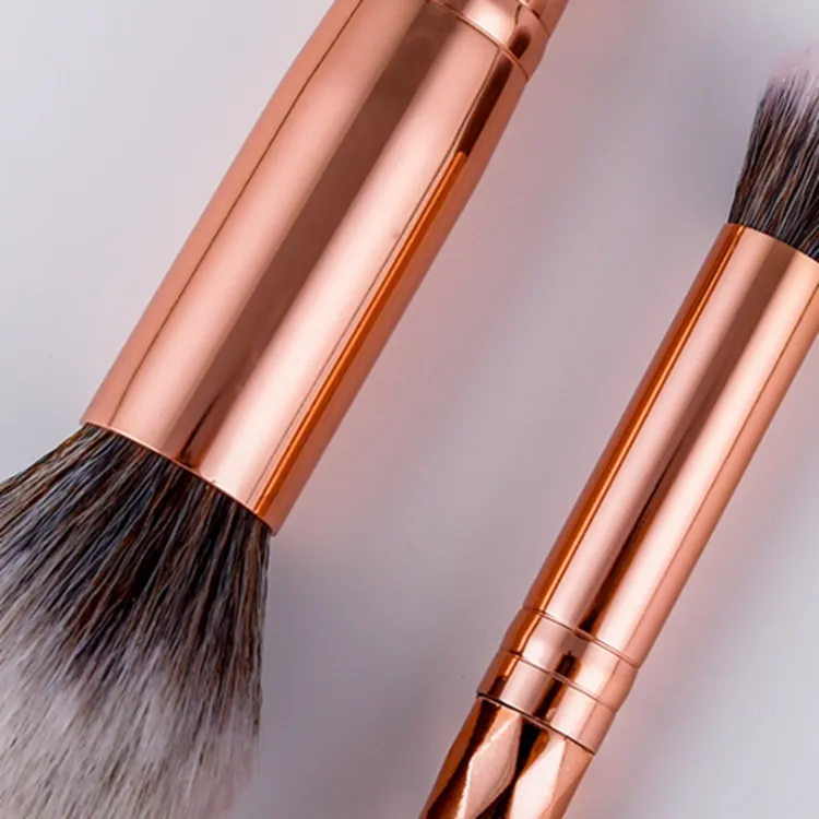 Luxury 8PCS Gold Makeup Brushes Brochas De Maquillaje Natural Synthetic Hair Powder Face Private Label Brush Set 4