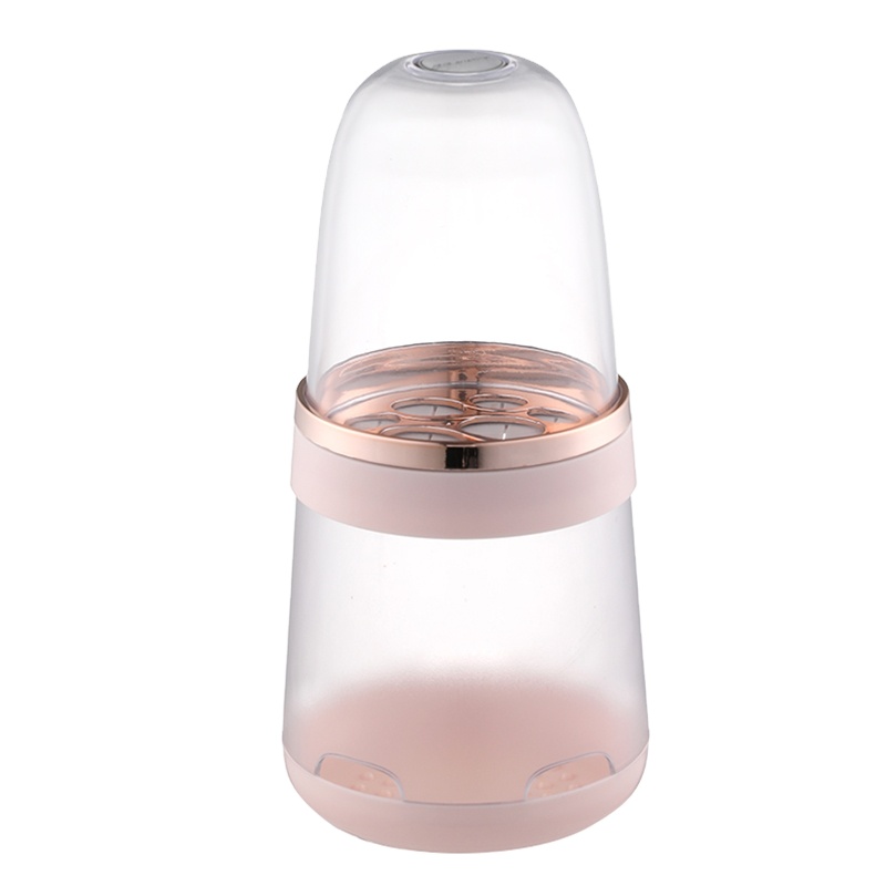Custom New Design Plastic Makeup Organizer Storage Multifunctional Makeup Brushes Set with pink Cup Holder