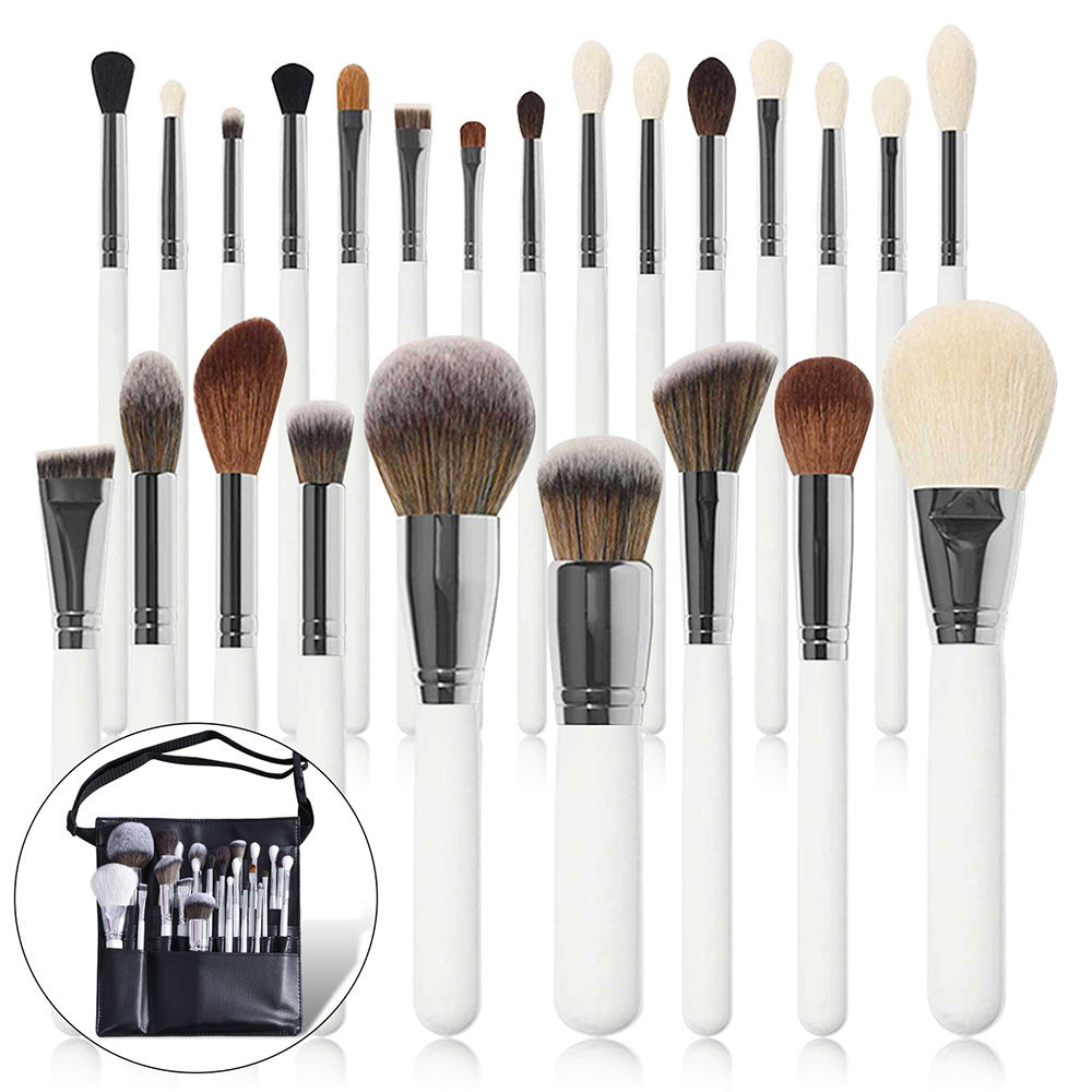 Custom logo 8pcs 16pcs 26pcs Makeup Brush Set High Quality Natural Hair White Professional Makeup Brushes Set Box Luxury
