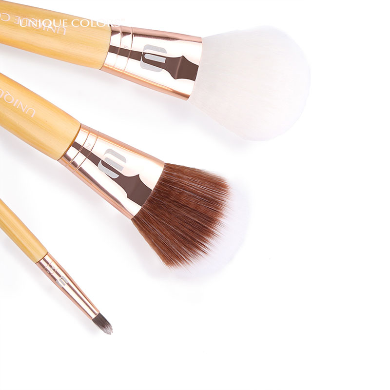 Factory Price Bamboo Handle Makeup Brush Set 7 Pcs Face and Eye Cosmetic Brushes Kit for Foundation Blusher Powder