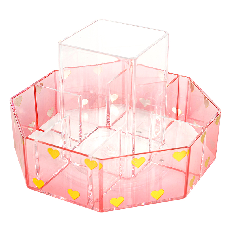 360° Rotating Makeup Brush Holder Organizer 7 Slot Cup Cosmetic Nail Polish Art Supply Bathroom Vanity Desktop Injection