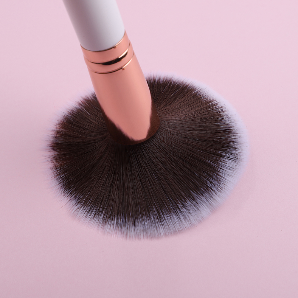Good Price for Professional High Quality 15pcs Natural Hair Makeup Brushes Set White Rose Gold Powder Foundation Eyebrow Brushes