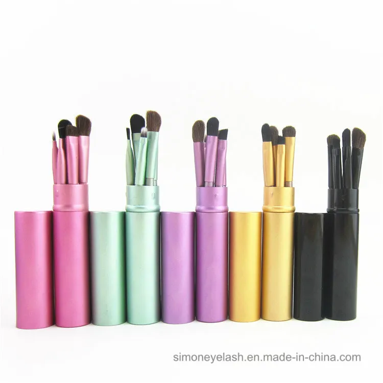 5PCS Makeup Brushes for Beginner with with Round Tube Case - 1