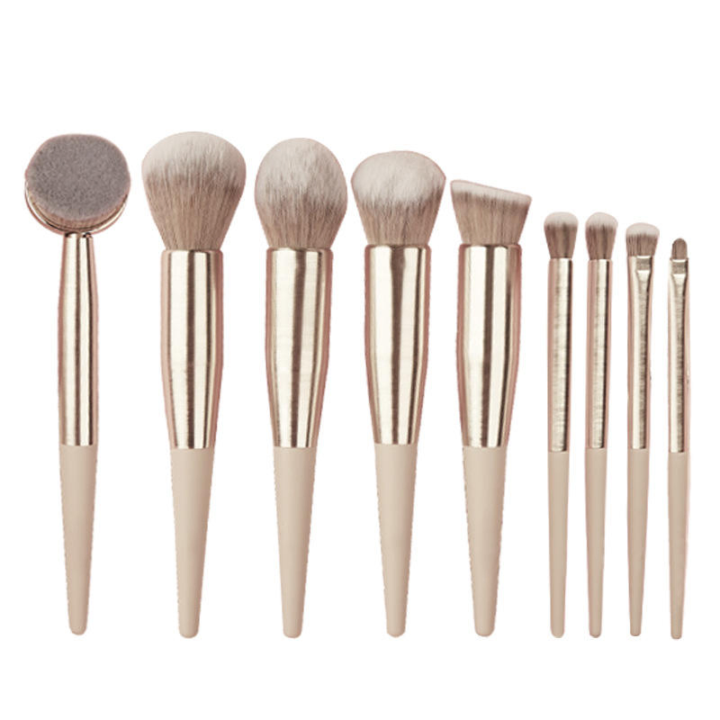 New Cute Pink Peach Color Handle Makeup Brush 9 PCS Gift Makeup Brushes