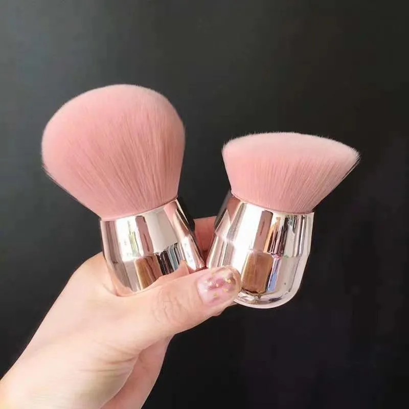 Large Pink Premium Kabuki Foundation Brush Portable, Professional, Retractable Makeup Brush