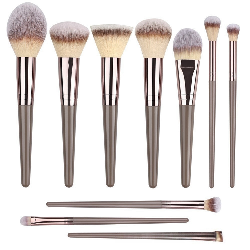 Custom 20 Pcs Champagne Gold Makeup Brushes Complete Set of Foundation Loose Powder Blush Concealer Eye Shadow Professional Set