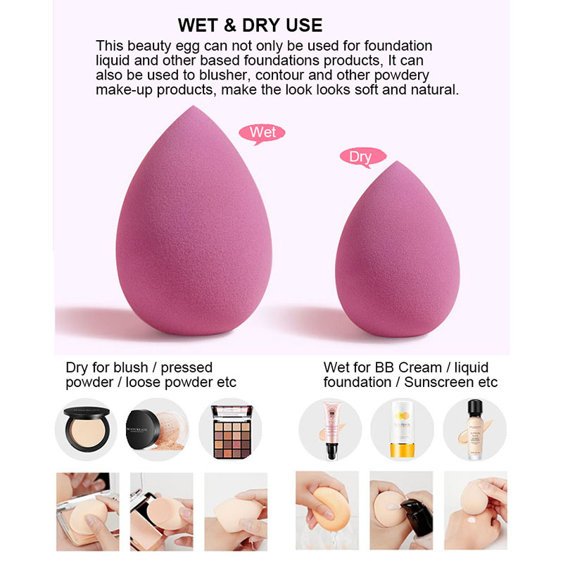 Wholesale Mixed Macaroon Color 8PCS Liquid &amp; Powder Makeup Blending Sponge Latex-free Beauty Egg Puff Cosmetics Foundation Tool