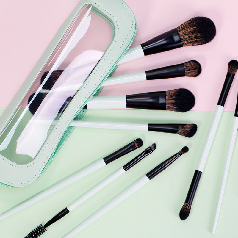 OEM Dual Ended Contour Makeup Brush Foundation Blending Vegan Cosmetic Brushes Set Custom Logo