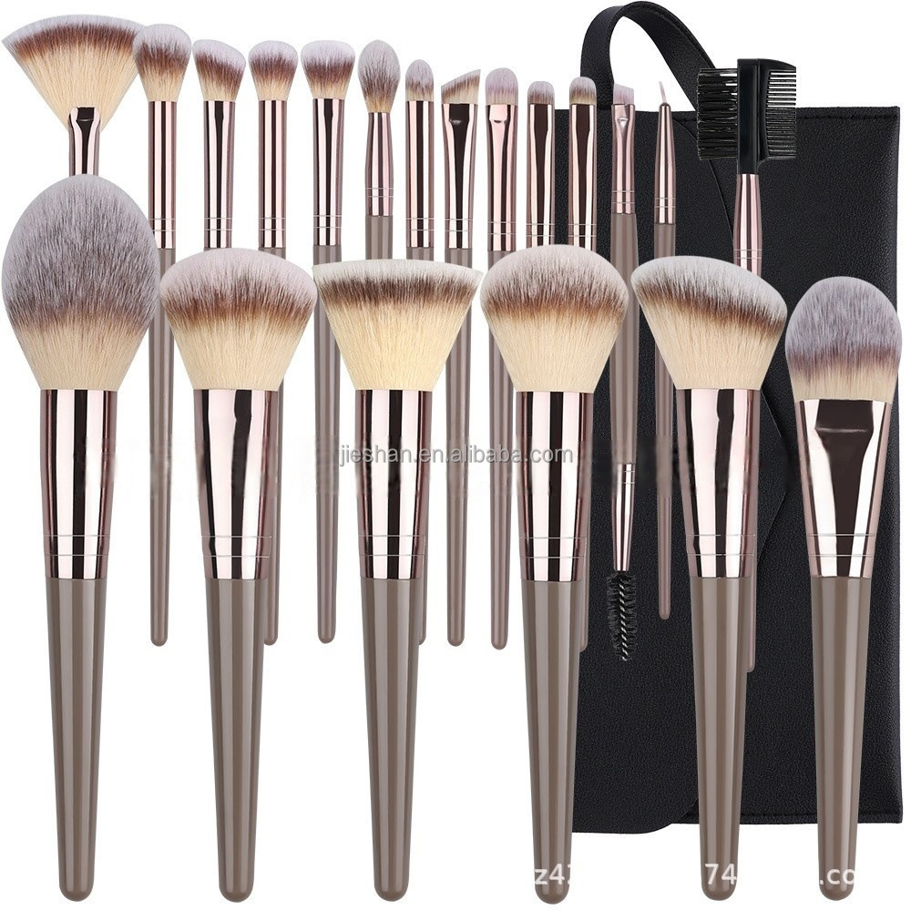 Custom Champagne Gold Makeup Brushes Set 1