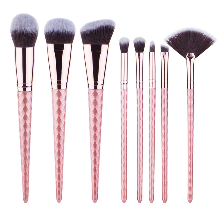 Wholesale OEM Cosmetic Brush Custom Diamond Rose Gold Makeup Brush Set Private Label Professional