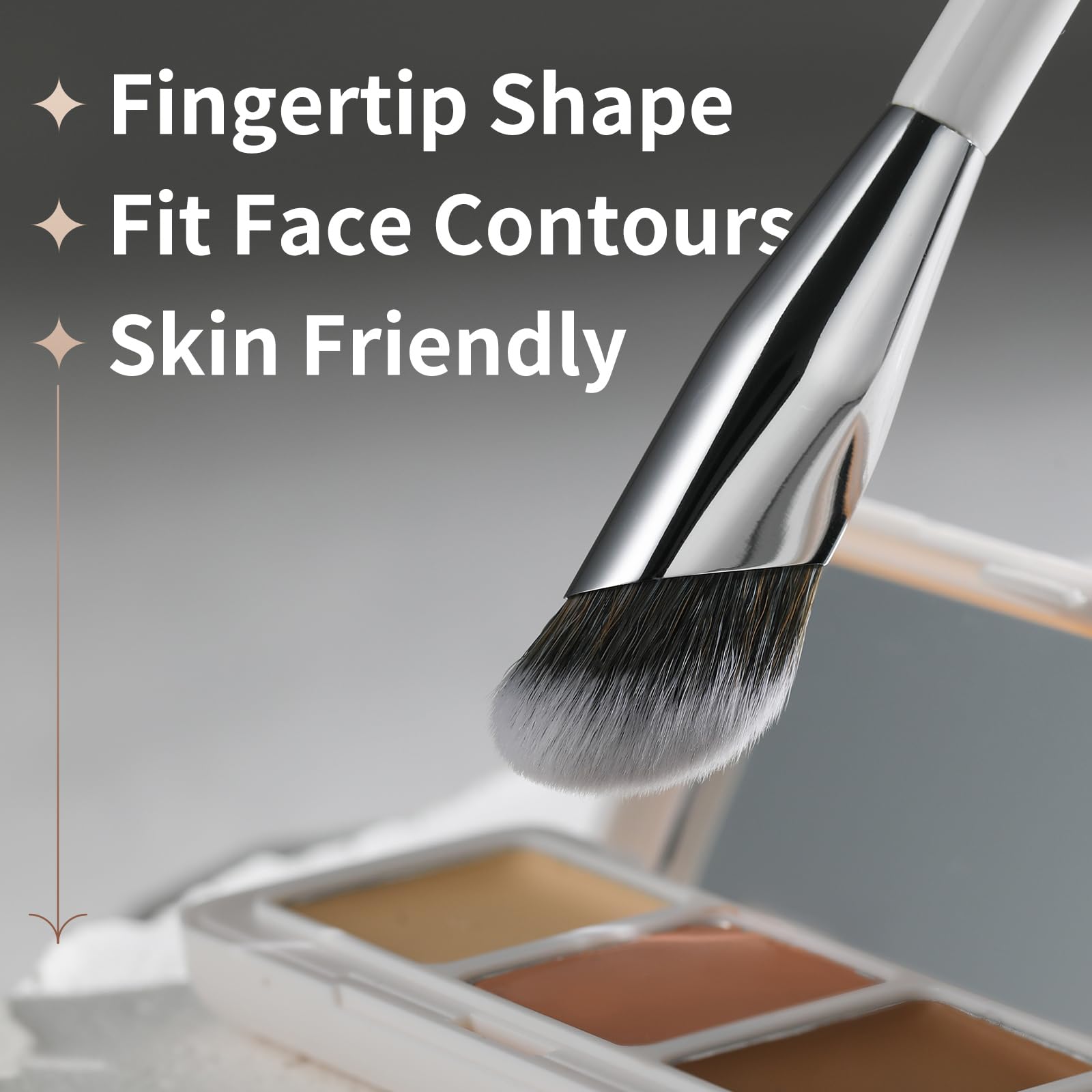 2 PCS Angled Brushes for Liquid Cream Stick Concealer Foundation Nose Contour Eyeshadow BlendingConcealer Makeup Brushes