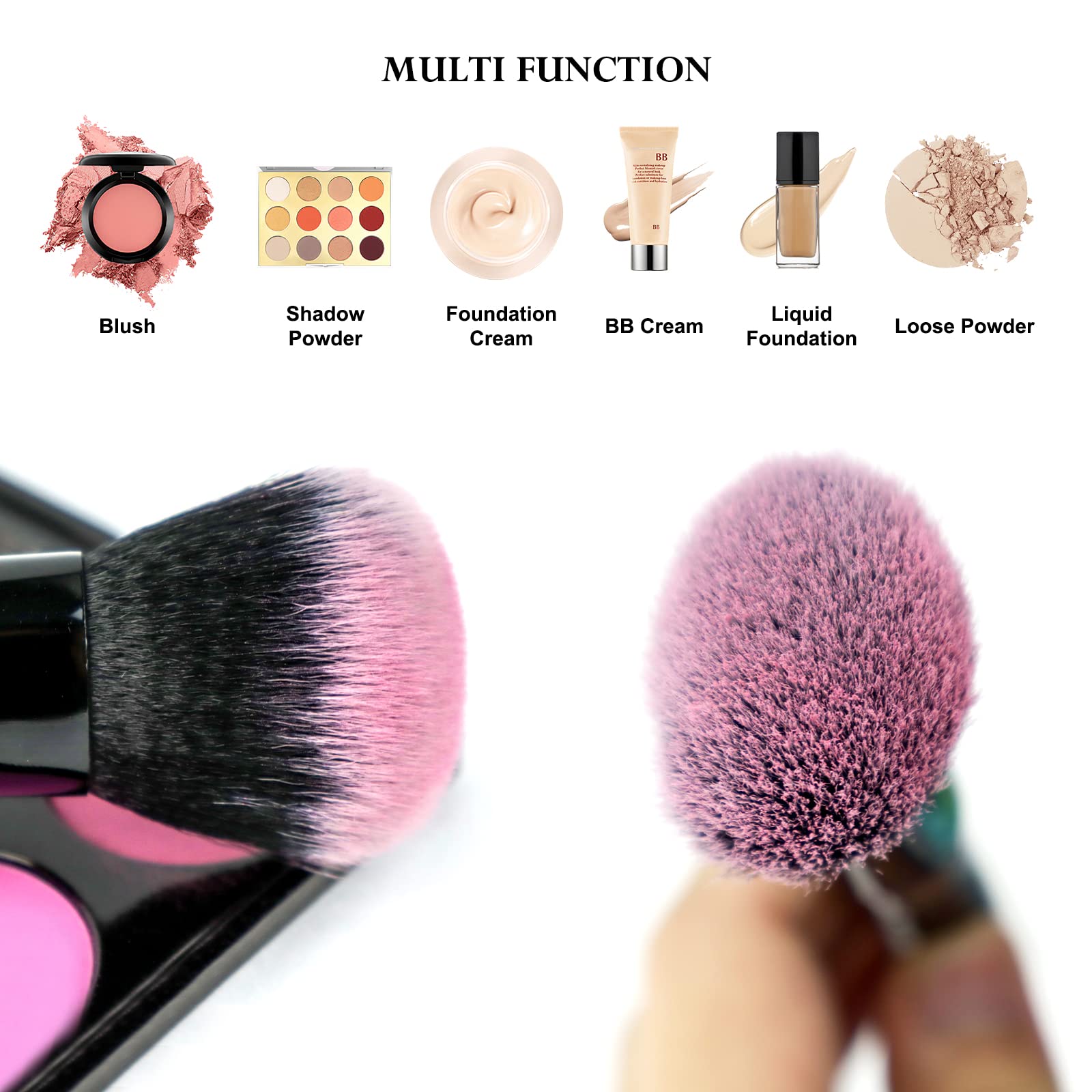 Customize 15 Pieces Cosmetic Brush Kit Portable Foundation Kabuki Brush Eyeshadow Concealer Lash Blush Makeup Brush Set