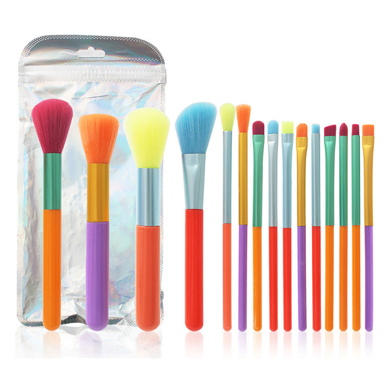 15pcs Customization logo Private Label Synthetic Hair High Quality Makeup Brush Colorful Cute Makeup Brush Set