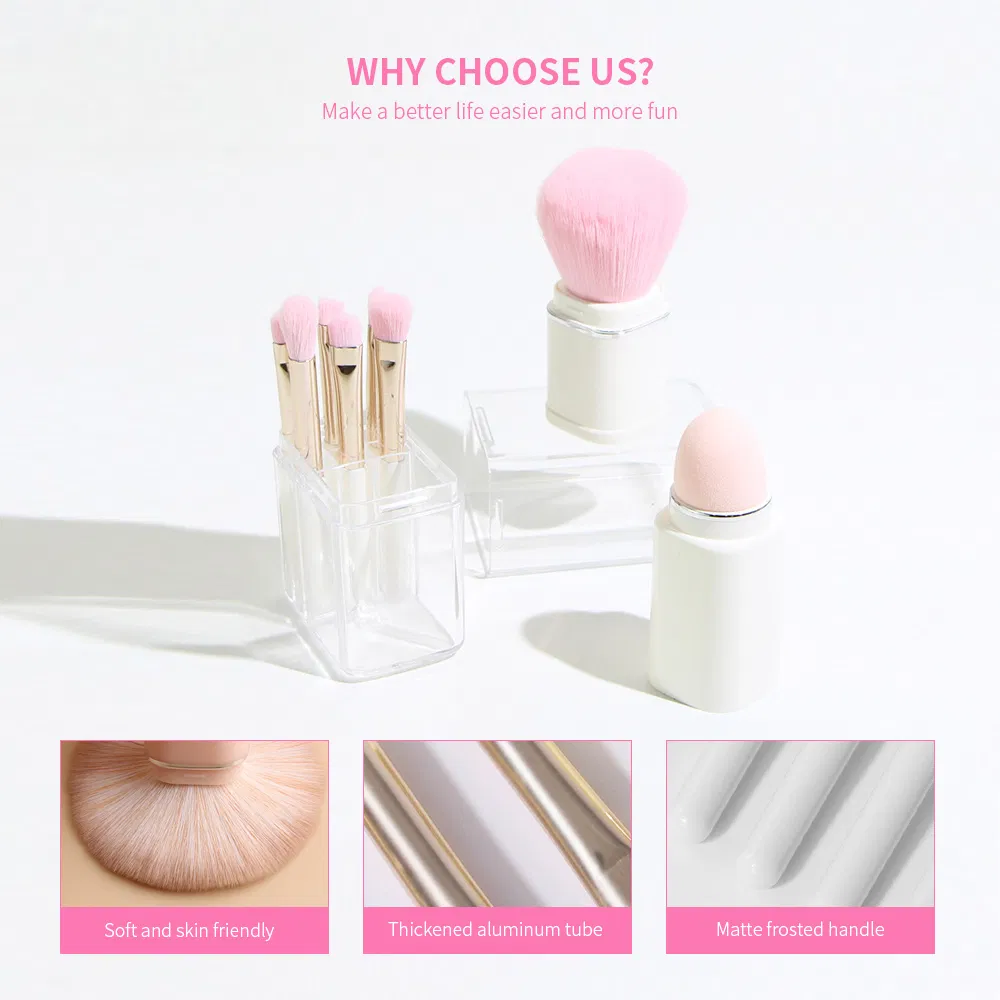 Professional Plastic Handle Cosmetic Brushes Set Wholesale 7PCS Private Label Mini Makeup Beauty Brush