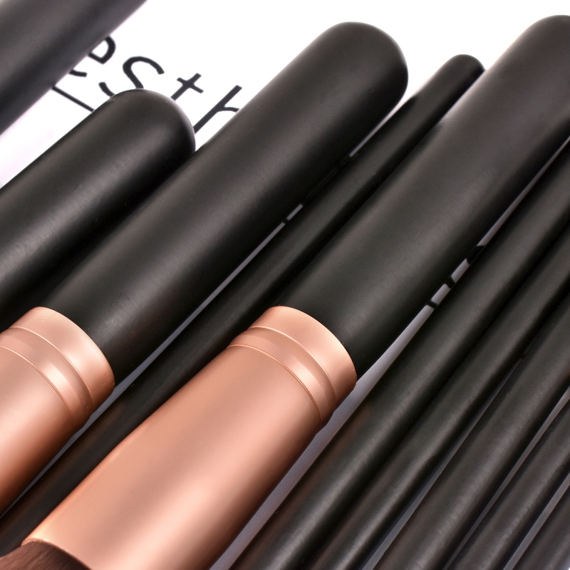 Professional 14 Piece Makeup Brush Set Soft Synthetic Hair Rose Gold Cosmetic Brushes for Foundation Blush Eye Makeup Wholesale