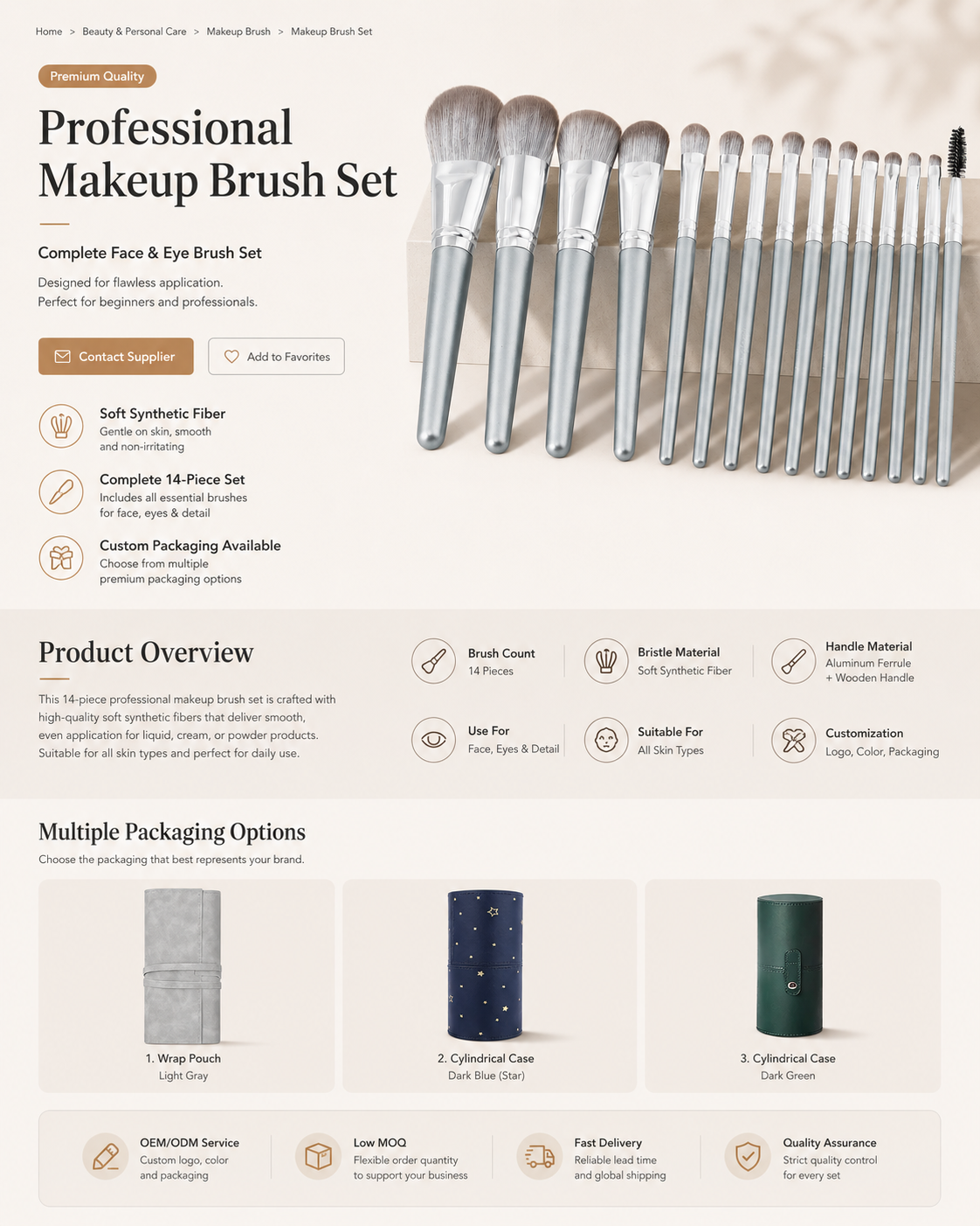 Luxury Silver Handle Soft Bristle Makeup Brush