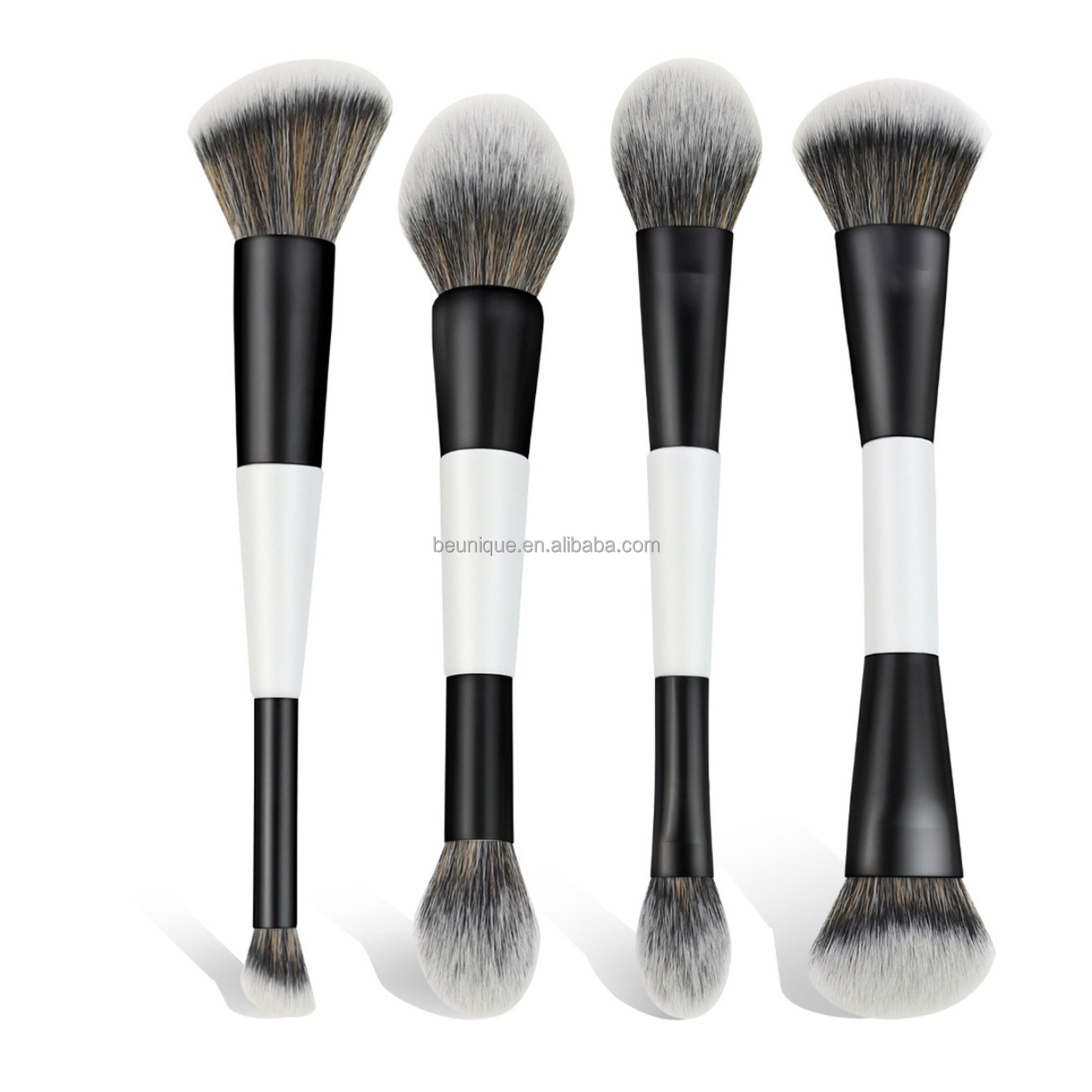 Private Label Custom Logo 4pcs Dual Contour Foundation Makeup Brushes Blush Makeup Cosmetic Powder Foundation Makeup Brush Set