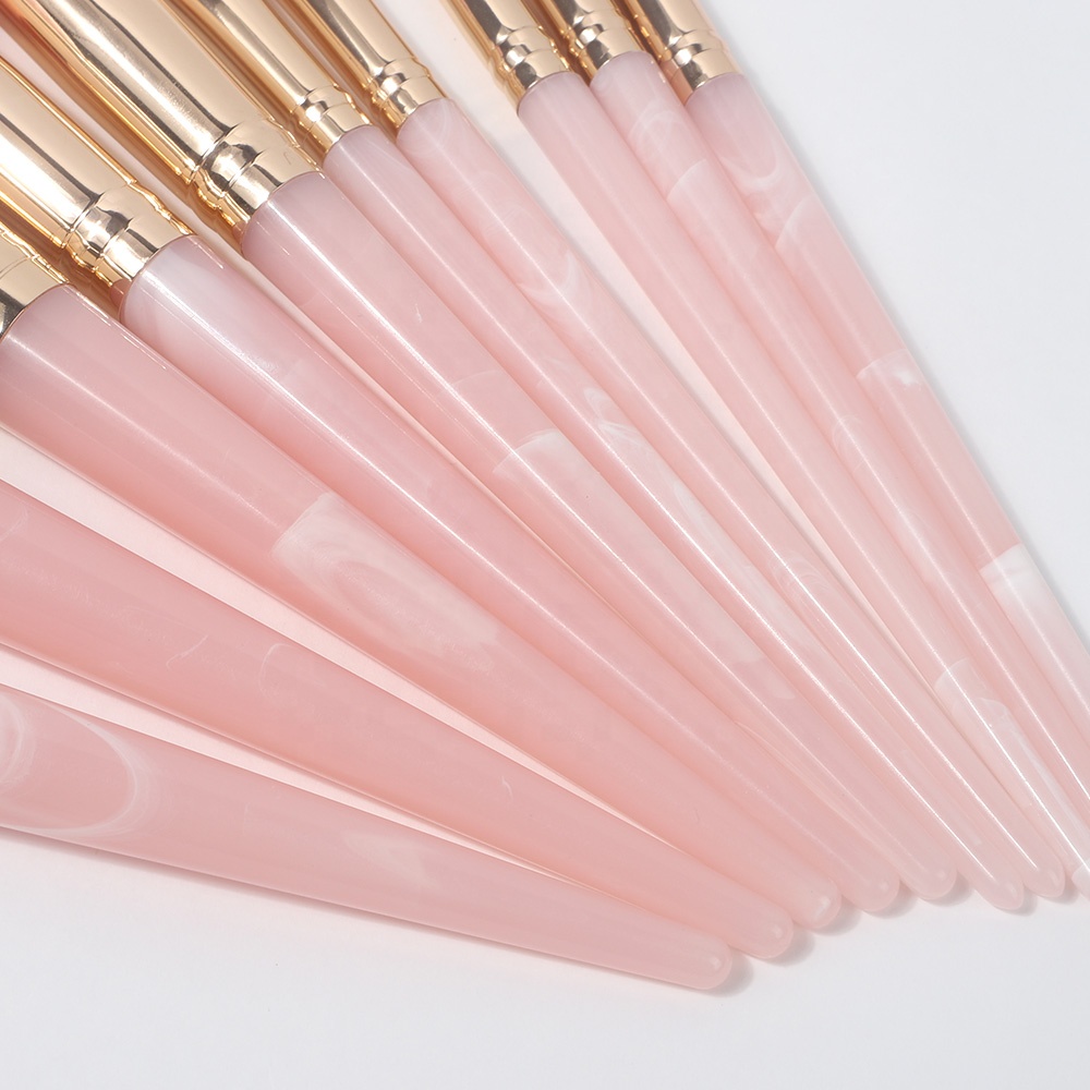 11pcs Cruelty Free Synthetic Eco Friendly Luxury High Quality Vegan Pink Professional Custom Makeup Brushes