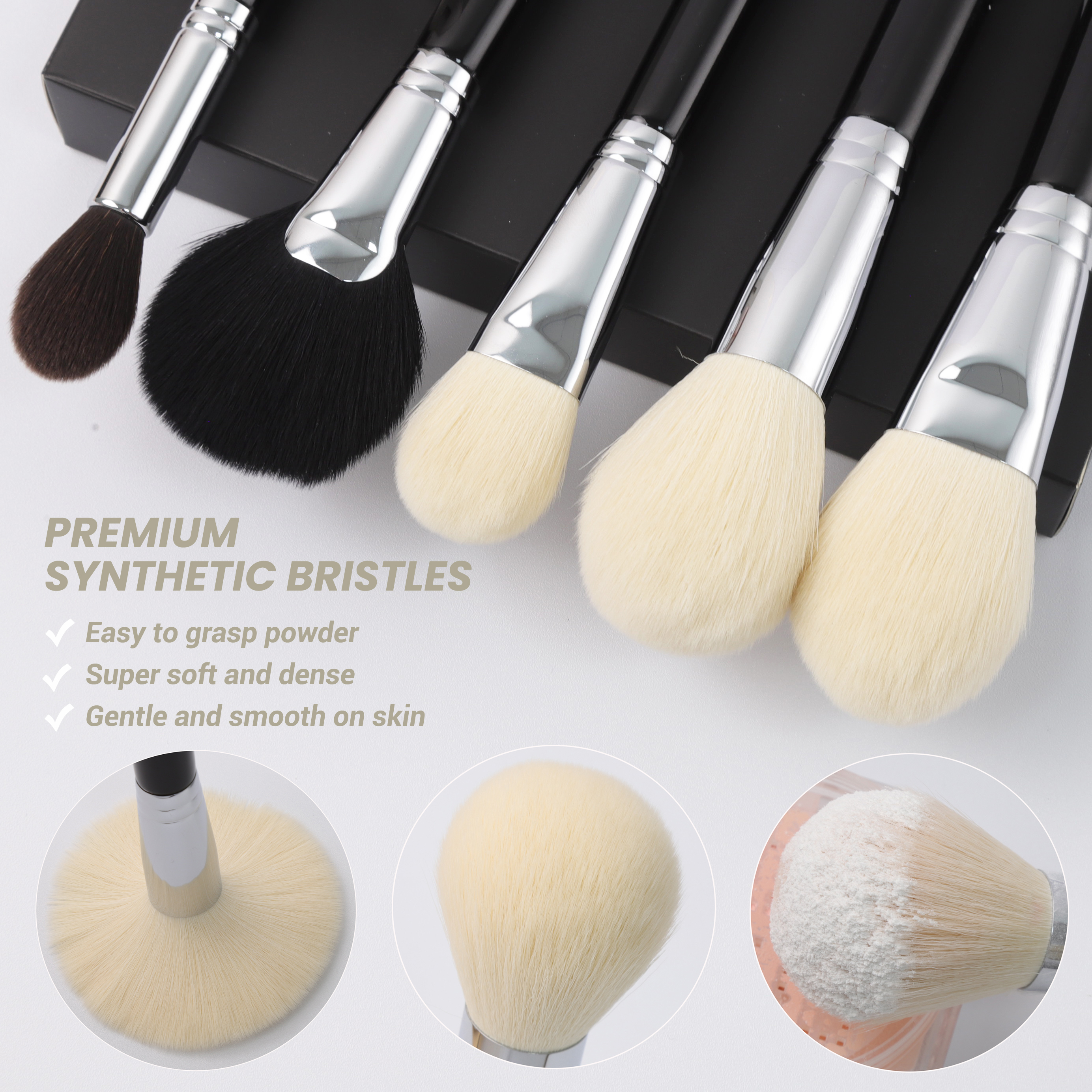 EMF Professional Makeup Brush Set 14pcs Copper Tube High Quality Makeup Brushes Vegan Luxury Customized Makeup Makeup Brush Set
