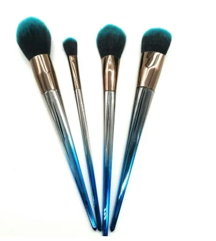 Elegant Blue Ombre Makeup Brush Set - 12 Pack Private Label Cosmetics Brush Set
