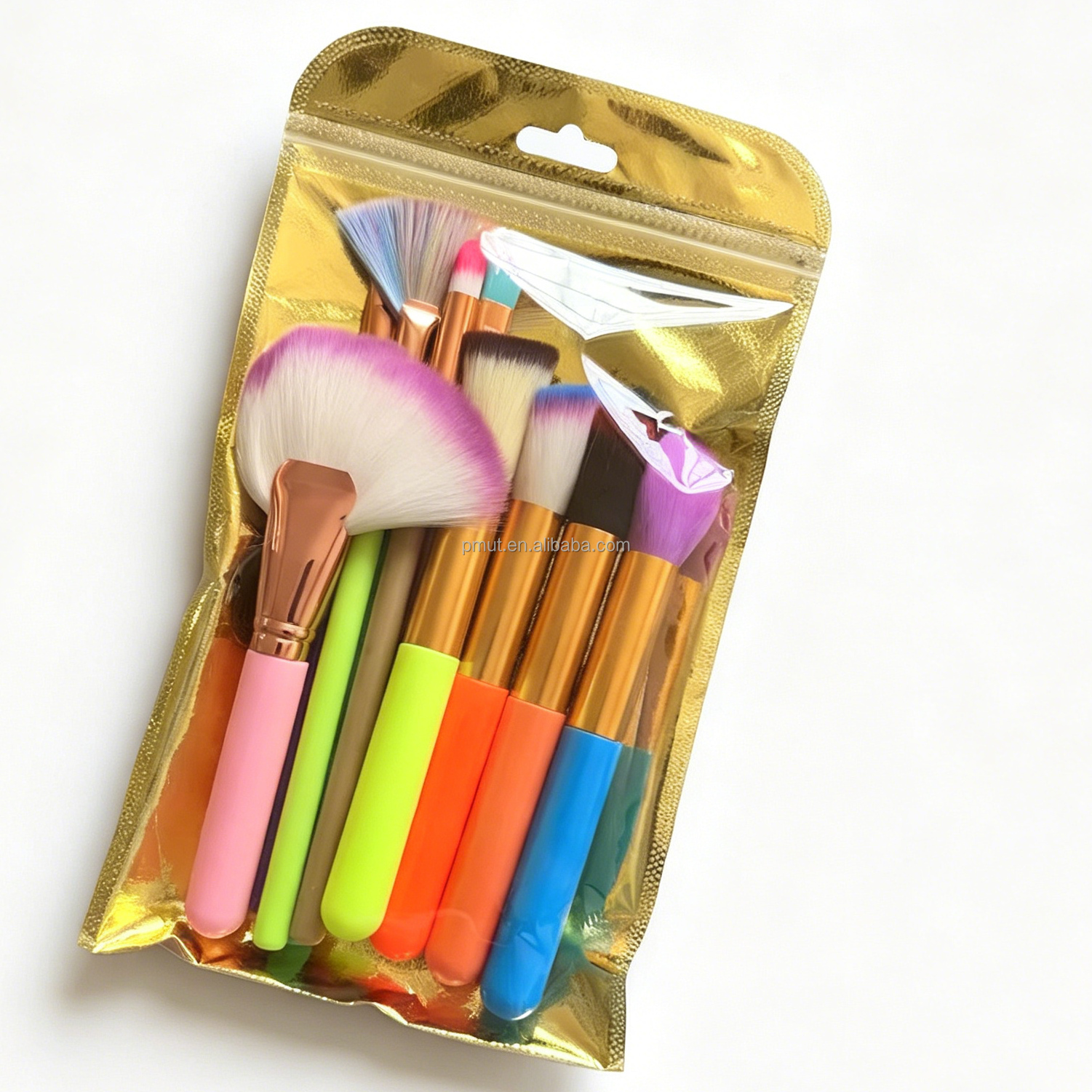 Wholesale 10PCS Classic Kabuki Face Makeup Brush Set Plastic Handle Synthetic Hair Travel Brushes for Eye Face Use Economical